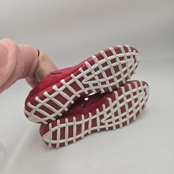 Litfoot European Sneakers Red Leather Perforated Shoes, Women’s EU 39 -US 8.5 - Picture 5 of 6